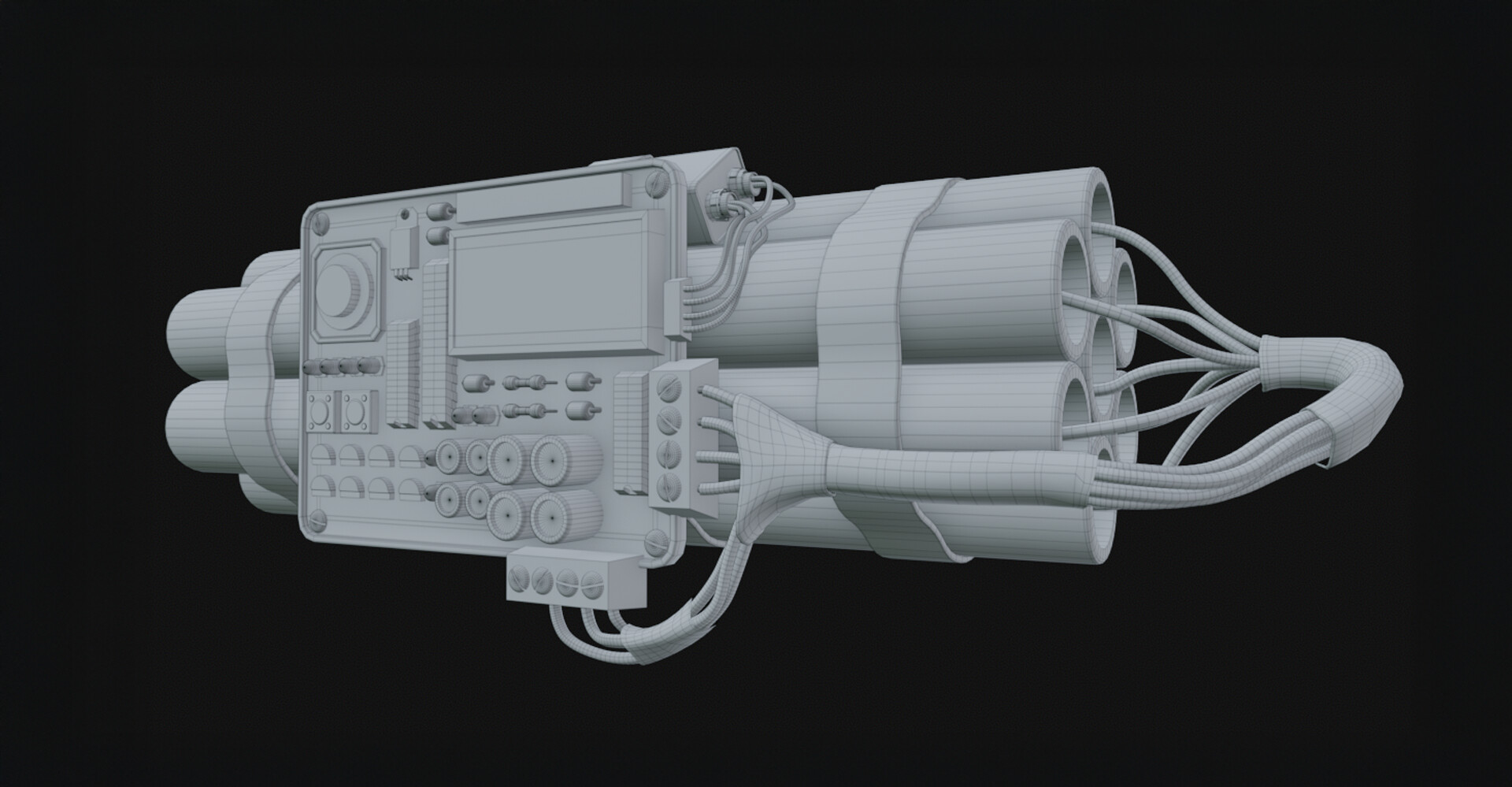 Game Ready Bomb Prop — additional wireframe view