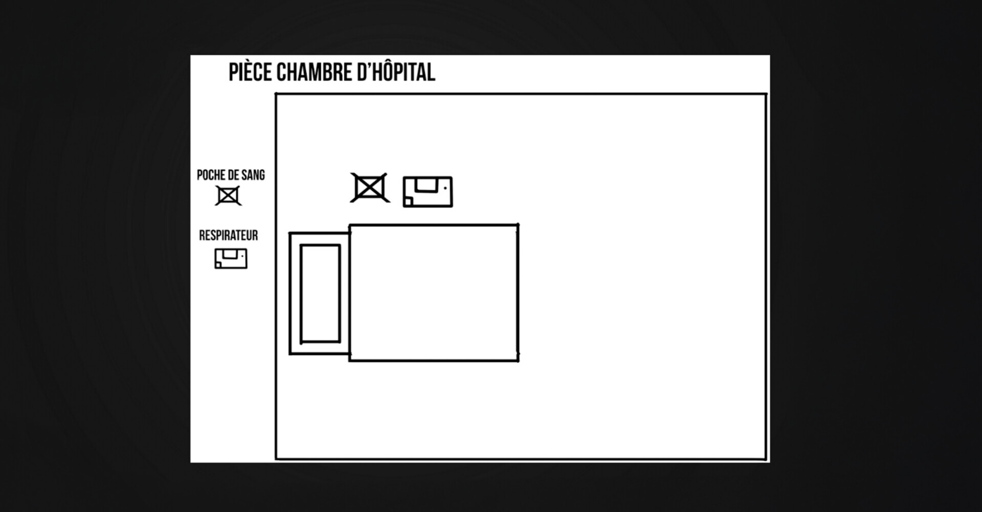 Hospital room — level layout sketch