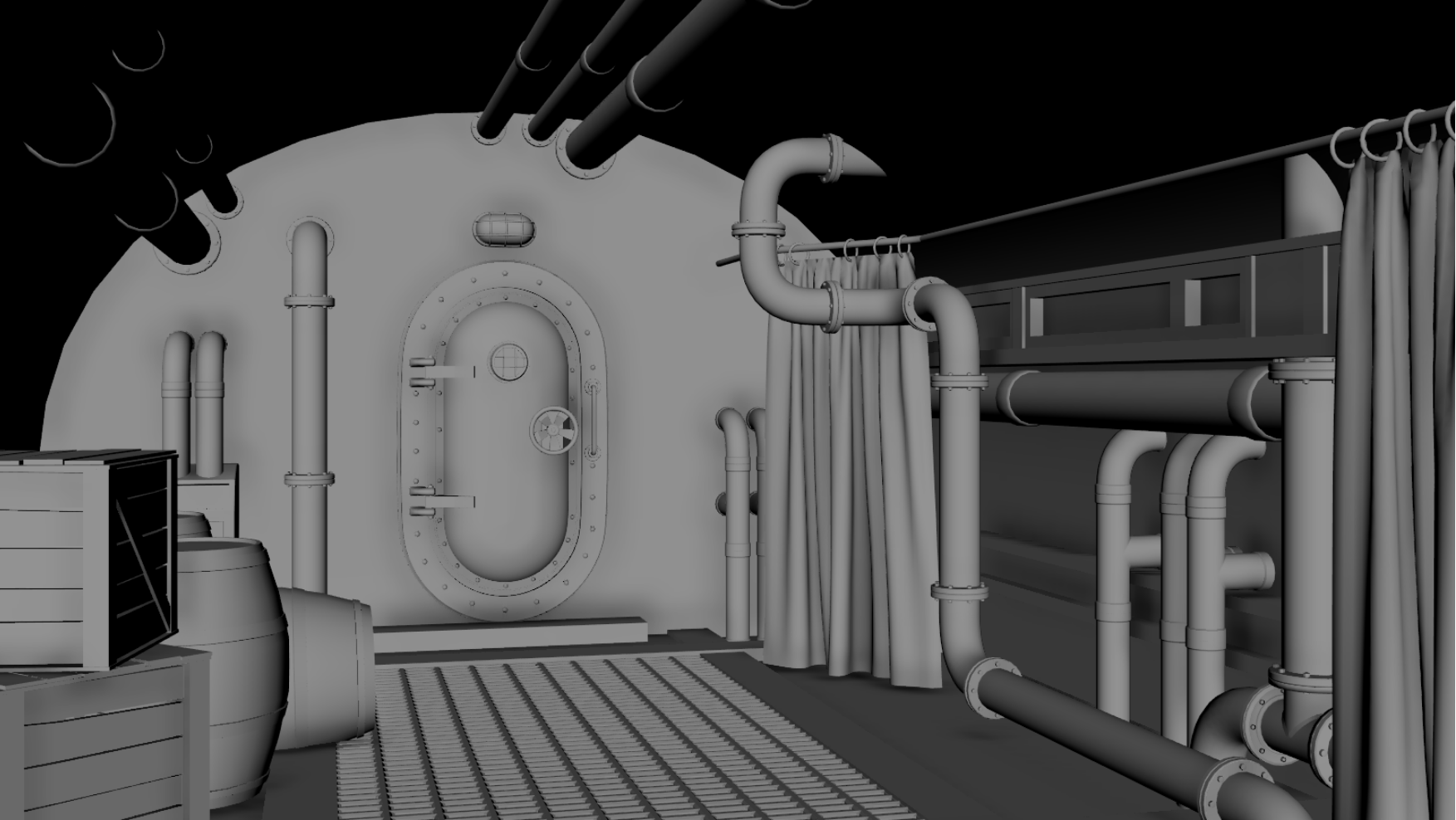 Interior corridor — environment modeling